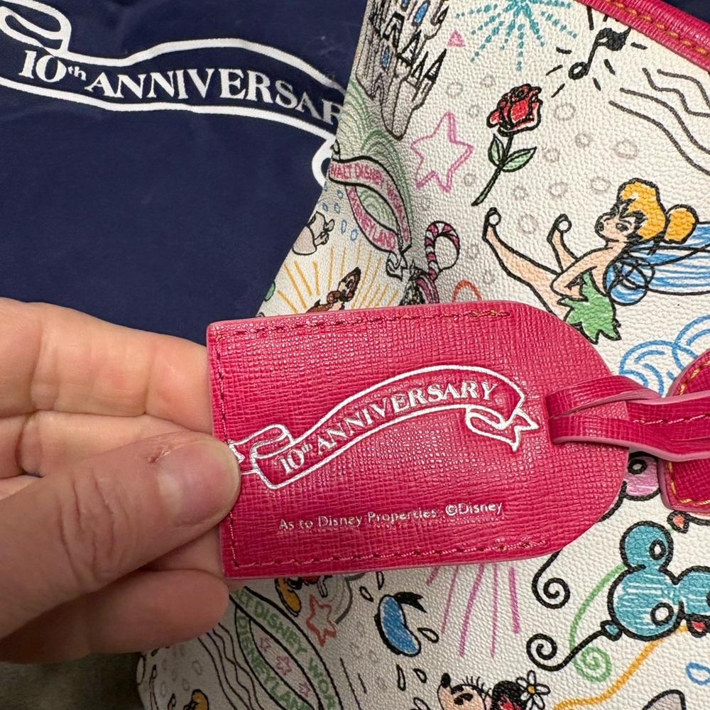 Dooney Burke Disney 10th Anniversary Sketch Large Tote Bag with dust bag - Picture 3 of 9